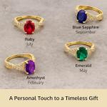 10k Gold Gemstone Ring with White Sapphire Accent