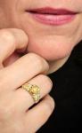 10k Yellow Gold 3D Rose Flower Accent Band, 12k Green Gold, 12k Rose Black Hills Gold Solid Gold Statement Ring Jewelry for Women, Ladies, Teens Size 8