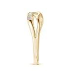 Yellow Gold Crossover Diamond Ring for Women