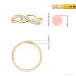 Yellow Gold Crossover Diamond Ring for Women