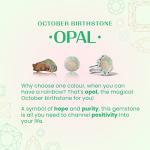 Natural Opal Oval Stud Earrings in White Gold