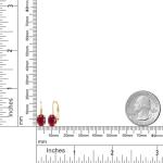 Gem Stone King 18K Yellow Gold Plated Silver Gemstone Birthstone Leverback Drop Dangle Earrings for Women | Oval 8X6MM | Fine Jewelry for Her Mom Wife