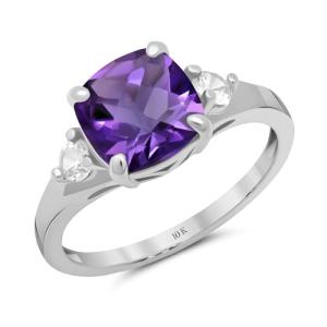 10K Gold Cushion Cut Birthstone Ring with Sapphire