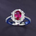 Gold Sapphire & Ruby Gemstone Ring for Women