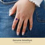 10K Gold Cushion Cut Birthstone Ring with Sapphire