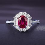 Gold Sapphire & Ruby Gemstone Ring for Women