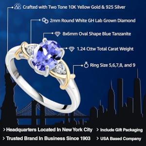 Two-Tone Gold and Silver Tanzanite Diamond Ring