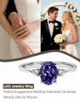 Sterling Silver Oval Tanzanite Ring for Women