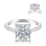 14K White Gold 4.0 CT Moissanite Engagement Ring
