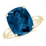 London Blue Topaz Solitaire Ring in Yellow Gold