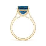 London Blue Topaz Solitaire Ring in Yellow Gold
