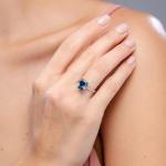 London Blue Topaz Solitaire Ring in Yellow Gold