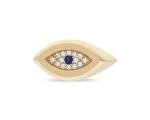 14k Gold Blue Sapphire Evil Eye Stacking Ring