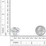 Gem Stone King 925 Sterling Silver Moissanite Ring for Women | 10.11 Cttw | Pear Shape 16X12MM and 5MM Trillion | Available In Size 5, 6, 7, 8, 9