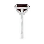 Natural Garnet Solitaire Ring in Sterling Silver