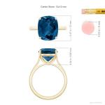 London Blue Topaz Solitaire Ring in Yellow Gold