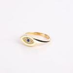 14k Gold Blue Sapphire Evil Eye Stacking Ring