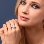 Gem Stone King 925 Sterling Silver Moissanite Ring for Women | 10.11 Cttw | Pear Shape 16X12MM and 5MM Trillion | Available In Size 5, 6, 7, 8, 9