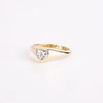 14k Gold Heart Ring with Natural Diamond