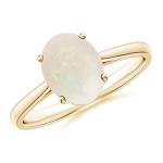 Natural Opal Solitaire Ring in Yellow Gold