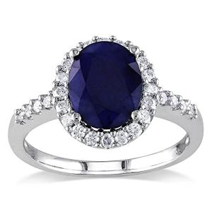 3.5 Carat Blue Sapphire and Diamond Engagement Ring