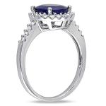3.5 Carat Blue Sapphire and Diamond Engagement Ring