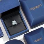 Gem Stone King 14K White Gold Gemstone Birthstone Solitaire Engagement Ring | Emerald Cut 11x9MM | Wedding Anniversary Promise Gold Ring For Women | Available In Size 5-9.5