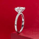 14K White Gold Princess Cut Moissanite Promise Ring