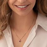 PEORA 14K Yellow Gold Amethyst with Diamond Pendant for Women, Genuine Gemstone, Heart Shape Solitaire, 6mm, 0.75 Carat total, Real Amethyst Necklace, February Birthstone Necklace, w/Jewelry Box