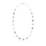 Ross-Simons 13.80 ct. t.w. Bezel-Set Multi-Gemstone Station Necklace in 14kt Yellow Gold. 16 inches