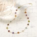 Ross-Simons 13.80 ct. t.w. Bezel-Set Multi-Gemstone Station Necklace in 14kt Yellow Gold. 16 inches