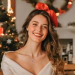 FANCIME Blue Topaz Necklace 14K Solid White Gold Heart Pendant with Diamond December Birthstone Necklace Jewelry Gifts for Mom Women