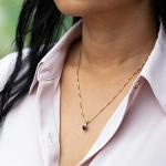 PEORA 14K Yellow Gold Amethyst with Diamond Pendant for Women, Genuine Gemstone, Heart Shape Solitaire, 6mm, 0.75 Carat total, Real Amethyst Necklace, February Birthstone Necklace, w/Jewelry Box