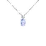 Angara Natural Tanzanite Solitaire Pendant for Women | Oval Tanzanite Solitaire Pendant with Diamond in Sterling Silver | December Birthday, Anniversary, Gemstone Jewelry Gift | A | 6x4mm