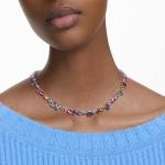 Swarovski Gema Necklace, Mixed cuts, Multicolored, Rhodium Finish