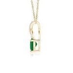 Angara Natural Emerald Pendant for Women | Solitaire Heart Emerald Pendant with Twisted Diamond Bale in Yellow Gold | May Birthday, Anniversary, Gemstone Jewelry Gift | A | 5mm