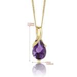 Orovi 14K Gold Necklaces for Women in Solid 14K Yellow Gold 585 with 0.57ct Pear-Shape Purple Amethyst Gemstone/Birthstone Pendant Necklace and Gold Chain 17.7 ″ Long - Hypoallergenic Women's Jewelry