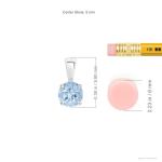 Angara Natural Aquamarine Solitaire Pendant for Women | 0.4 ct Round Aquamarine Solitaire Pendant Necklace in Sterling Silver | March Birthday, Anniversary, Gemstone Jewelry Gift | AA | 5mm
