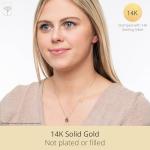MAX + STONE Solid 14K Yellow Gold Cushion Cut Topaz Necklace | 8mm Solitaire November Birthstone Necklace for Women | Blue & Green Gemstone Pendant Necklaces with 18 inch Box Chain