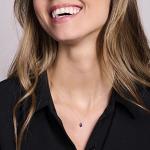 Orovi 14K Gold Necklaces for Women in Solid 14K Yellow Gold 585 with 0.57ct Pear-Shape Purple Amethyst Gemstone/Birthstone Pendant Necklace and Gold Chain 17.7 ″ Long - Hypoallergenic Women's Jewelry