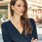 Gem Stone King 10K Gold 3MM Round Gemstone Birthstone and White Lab Grown Diamond Treble Clef Pendant Necklace Music Note Jewelry Gift For Women By Keren Hanan