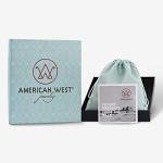 American West Sterling Silver Sleeping Beauty Turquoise Gemstone Squash Blossom Necklace 21 Inch