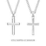 AWNL Dumortierite Cross Pendant Necklace for Men Natural Gemstone Premium Men’s Sterling Silver Pendant Necklace with Stainless Steel Chain Gift for Men 24 Inch