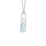Angara Natural Aquamarine Solitaire Pendant for Women | 0.55 ct Pear Shape Aquamarine Diamond Teardrop Pendant Necklace in Sterling Silver | March Birthday, Gemstone Jewelry Gift | AA | 7x5mm