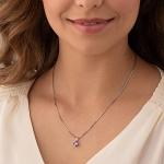 PEORA 14K White Gold Tanzanite Pendant for Women, Genuine Gemstone Classic Solitaire, 1 Carat Cushion Cut, 6mm, AAA Grade, Real Tanzanite Gold Necklace, Gift Idea Set, w/Jewelry Box