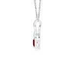 Angara Natural Ruby Pendant for Women | 0.3 ct Heart Shape Ruby Diamond Heart Pendant Necklace in Sterling Silver | July Birthday, Anniversary, Gemstone Jewelry Gift | AA | 4mm