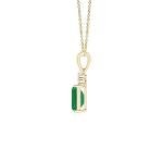 Angara Natural Emerald Solitaire Pendant for Women | 0.5 ct Emerald-Cut Emerald Diamond Solitaire Pendant Necklace in Yellow Gold | May Birthday, Anniversary, Gemstone Jewelry Gift | AA | 6x4mm
