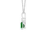 Angara Natural Emerald Solitaire Pendant for Women | 0.35 ct Pear Shape Emerald Diamond Solitaire Pendant Necklace in Platinum | May Birthday, Anniversary, Gemstone Jewelry Gift | AAAA | 6x4mm