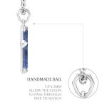 AWNL Dumortierite Cross Pendant Necklace for Men Natural Gemstone Premium Men’s Sterling Silver Pendant Necklace with Stainless Steel Chain Gift for Men 24 Inch