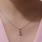 Angara Natural Aquamarine Solitaire Pendant for Women | 0.55 ct Pear Shape Aquamarine Diamond Teardrop Pendant Necklace in Sterling Silver | March Birthday, Gemstone Jewelry Gift | AA | 7x5mm